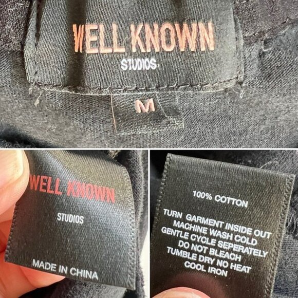 Well Known Studios Graphic TShirt Sz Medium Swan Black Short Sleeve Shirt AOP - Picture 11 of 11